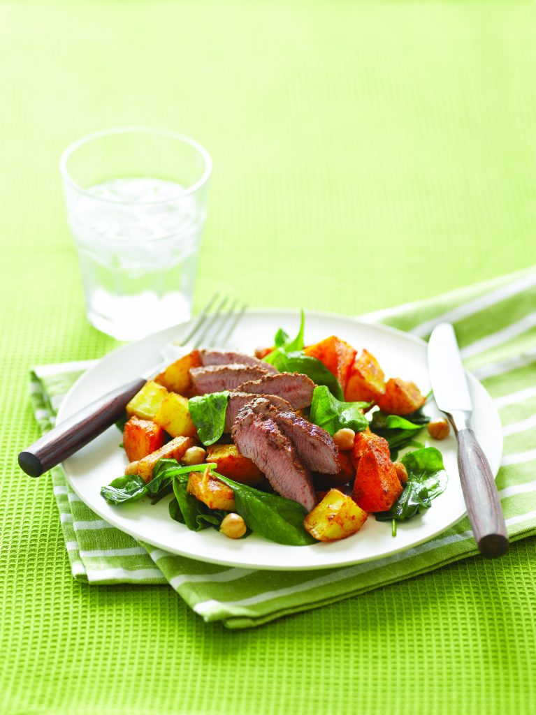 Spiced lamb with crispy roasted veges and chickpeas Spiced lamb with crispy roasted veges and chickpeas