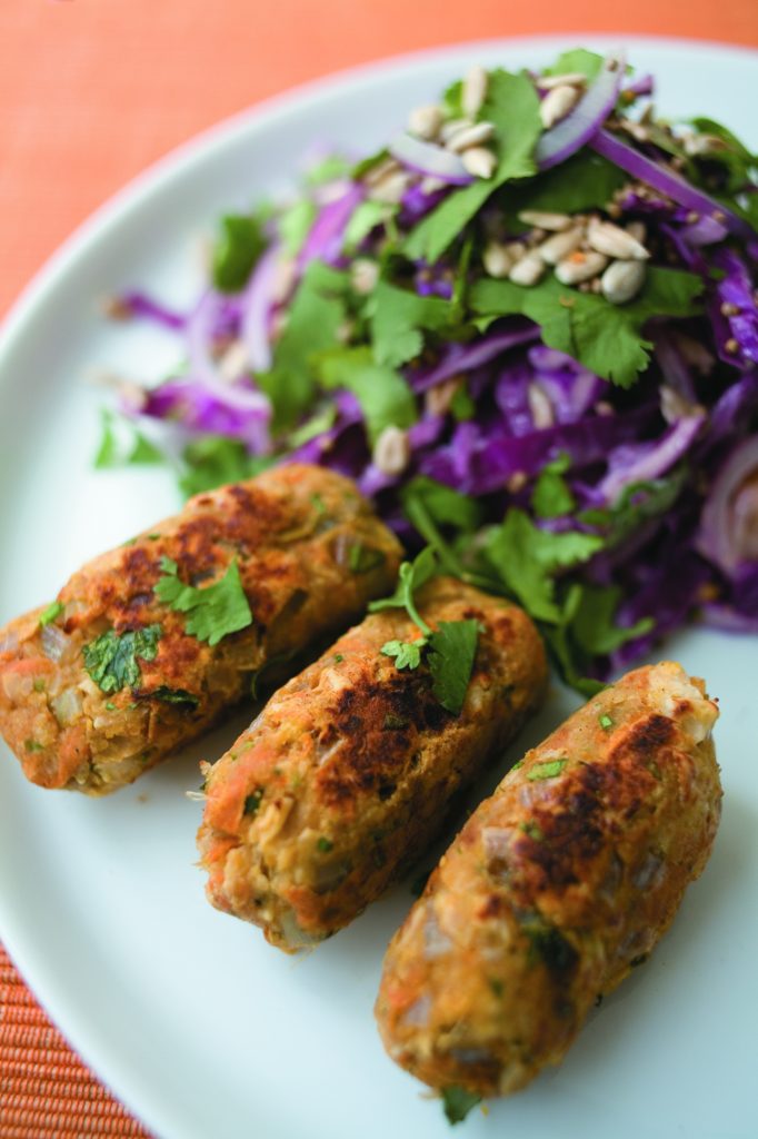 Spicy chickpea koftas with Indian slaw Spicy chickpea koftas with Indian slaw
