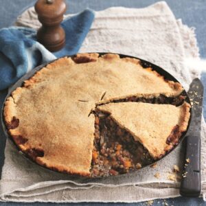 Spicy mushroom and lentil pie