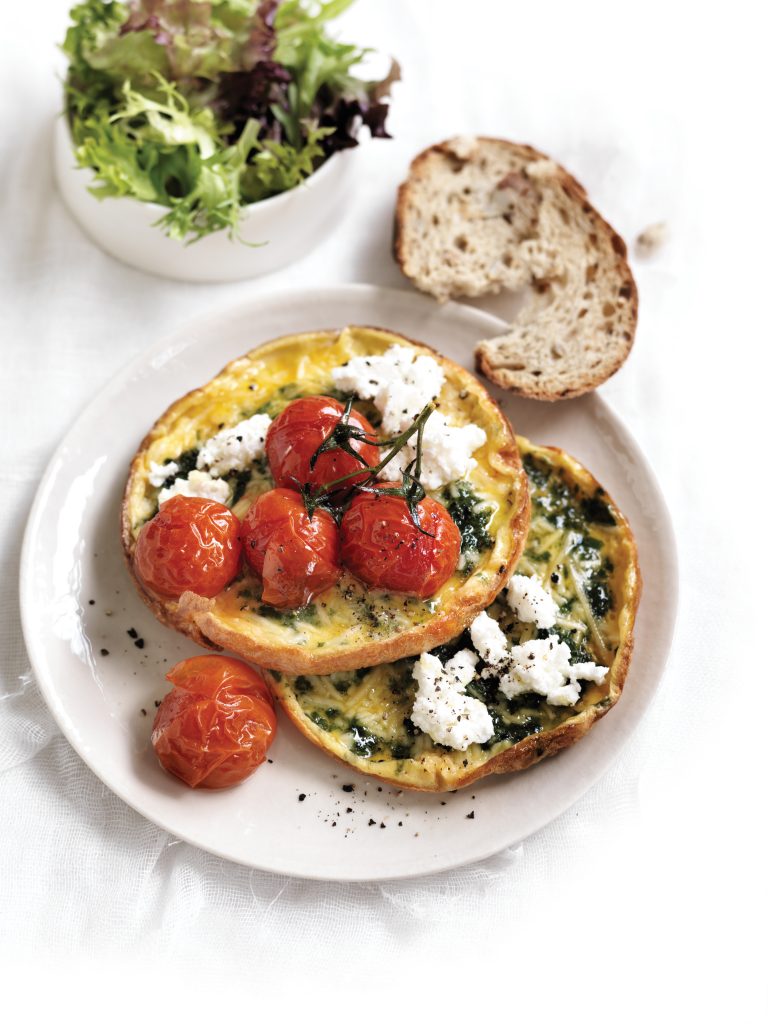 Spinach and ricotta omelette stack Spinach and ricotta omelette stack