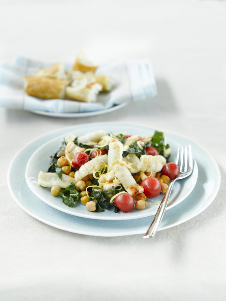 Squid and chickpea toss Squid and chickpea toss