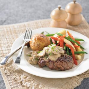 Steak with mushroom sauce