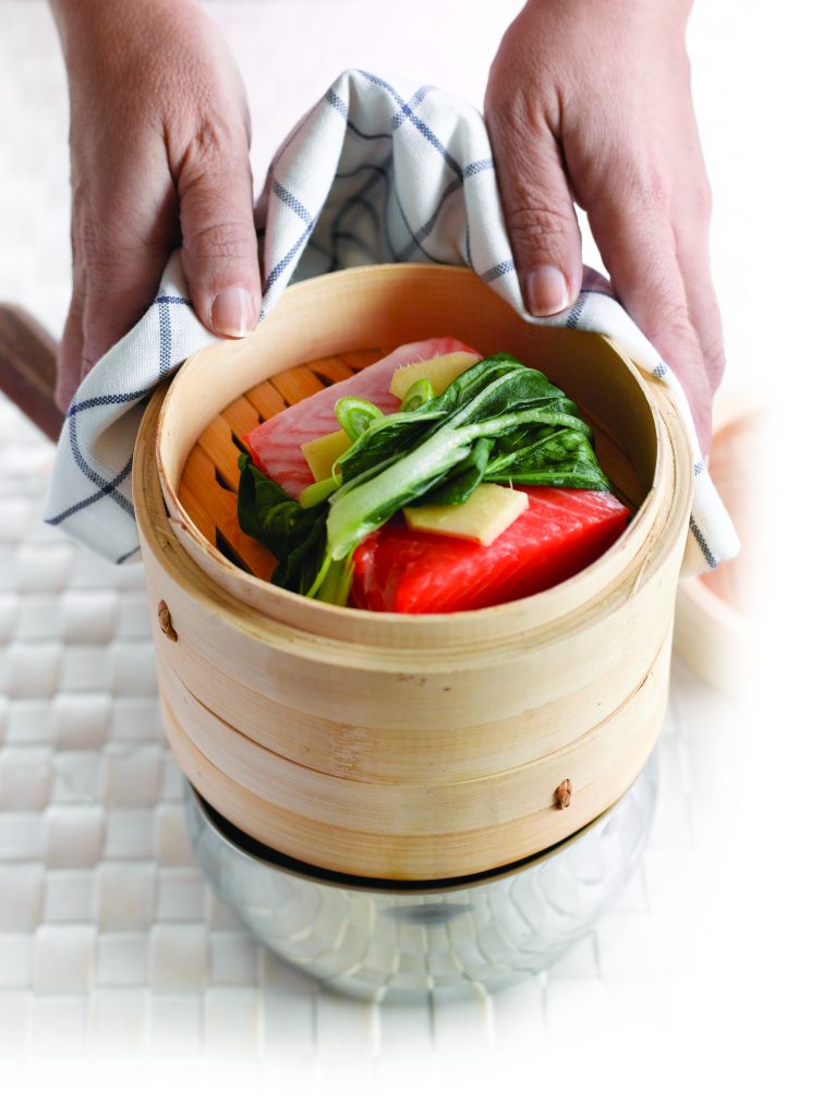 Steamed ginger salmon Steamed ginger salmon