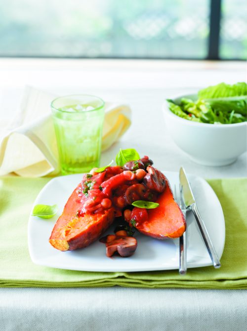 Sweet kumara with mushrooms