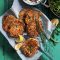 Sweet corn, courgette and tofu fritters with chive yoghurt