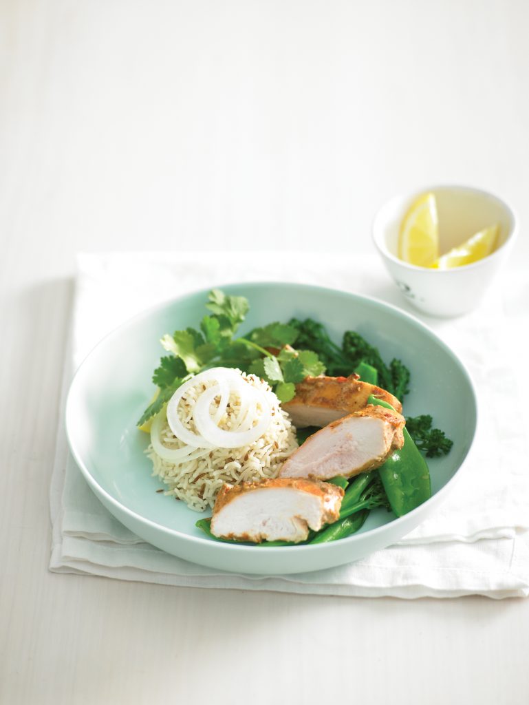 Tandoori chicken with cumin-flavoured rice Tandoori chicken with cumin-flavoured rice