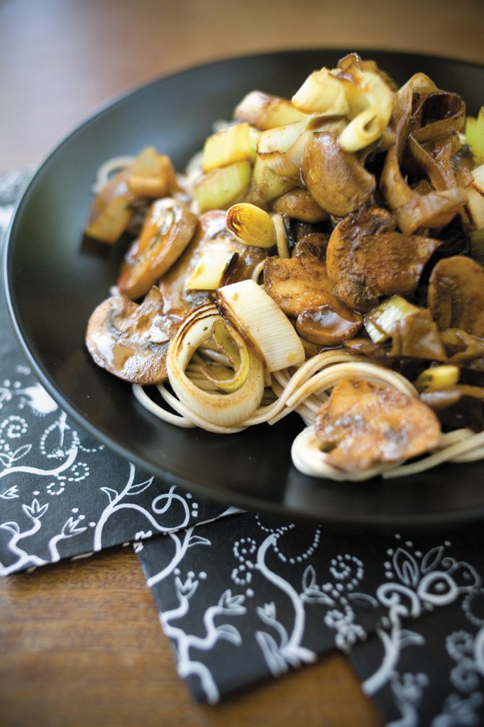Tangy soy mushrooms with noodles Tangy soy mushrooms with noodles