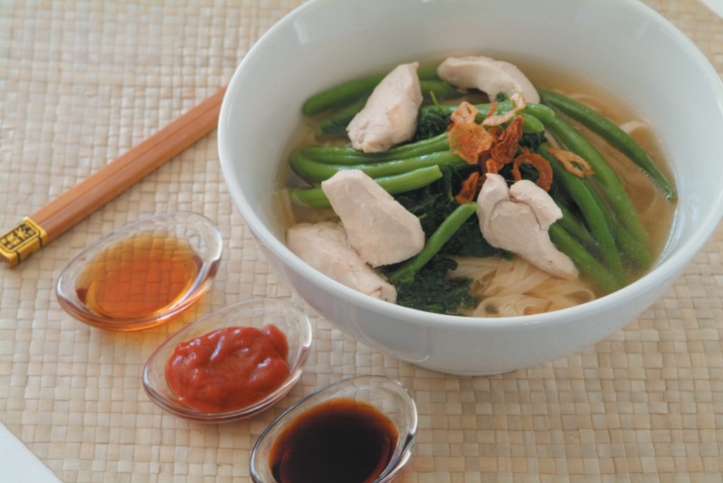 Tasty chicken noodle soup