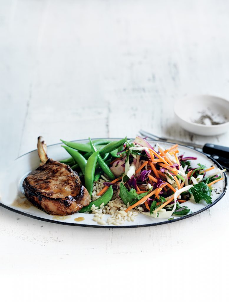 Teriyaki pork with pickled cabbage salad Teriyaki pork with pickled cabbage salad