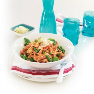 Tomato and basil chicken fettuccine