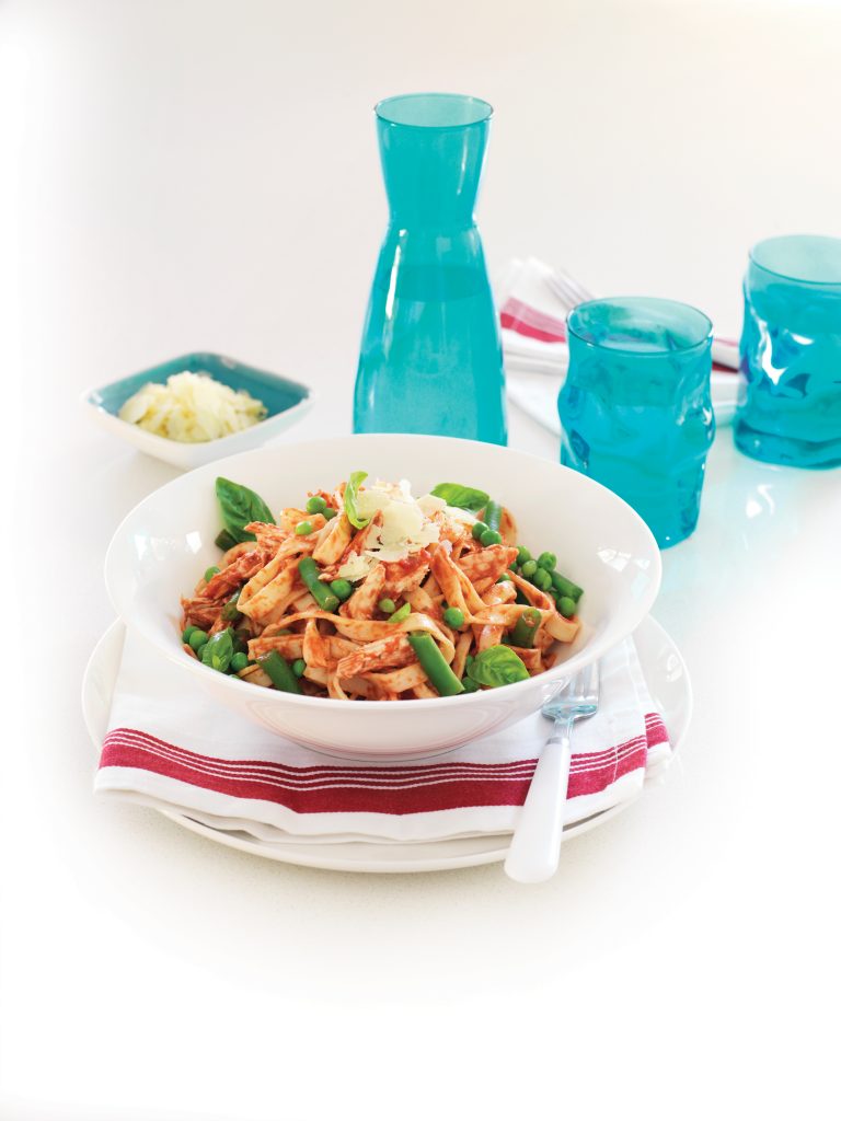 Tomato and basil chicken fettuccine Tomato and basil chicken fettuccine