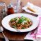 Tomato, sausage and minted pea risotto