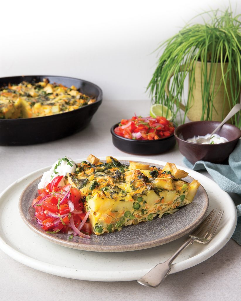 Tortilla with tomato salsa and chive dip Tortilla with tomato salsa and chive dip