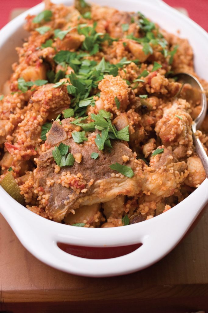 Tray-baked lamb with couscous