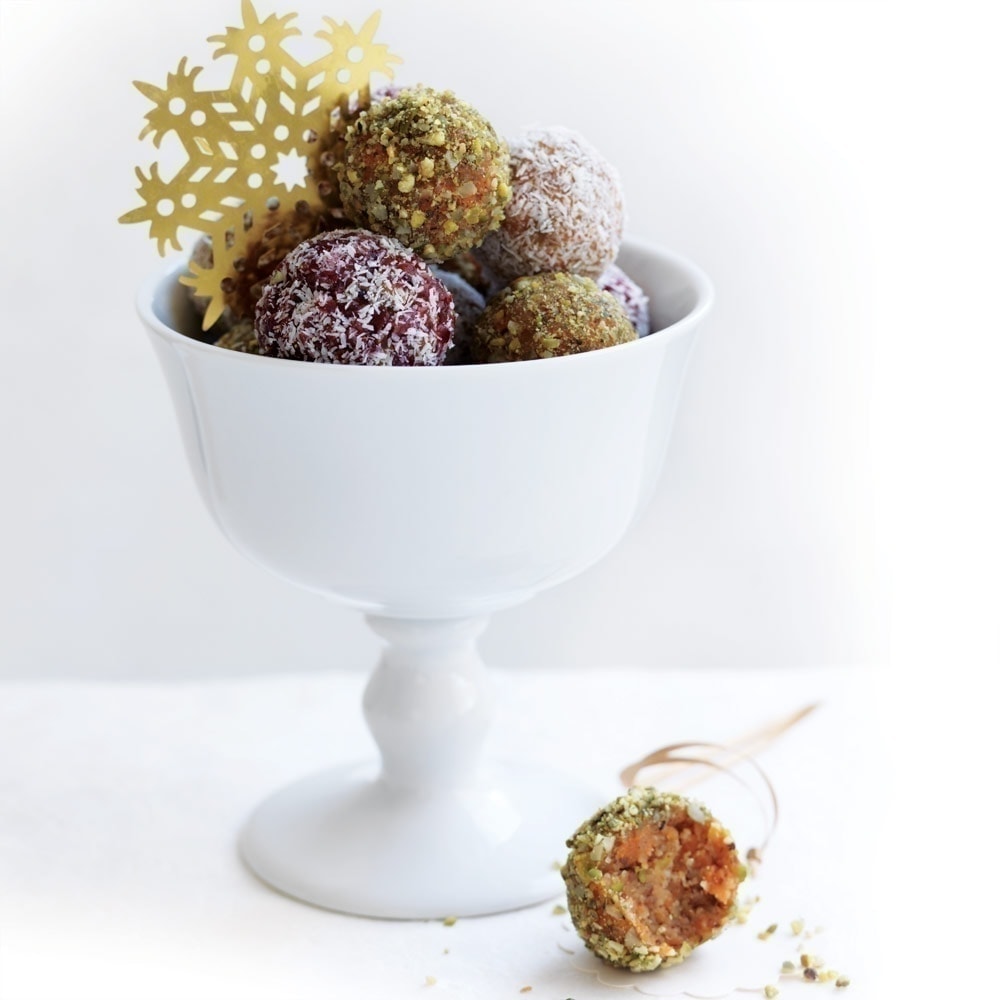 Trio of cinnamon and kumara truffles Trio of cinnamon and kumara truffles