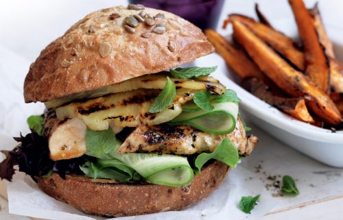 Tropical chicken burgers
