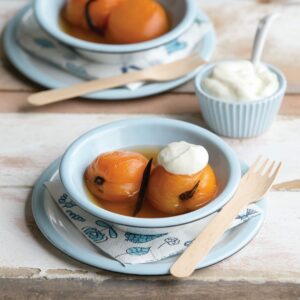 Vanilla poached apricots