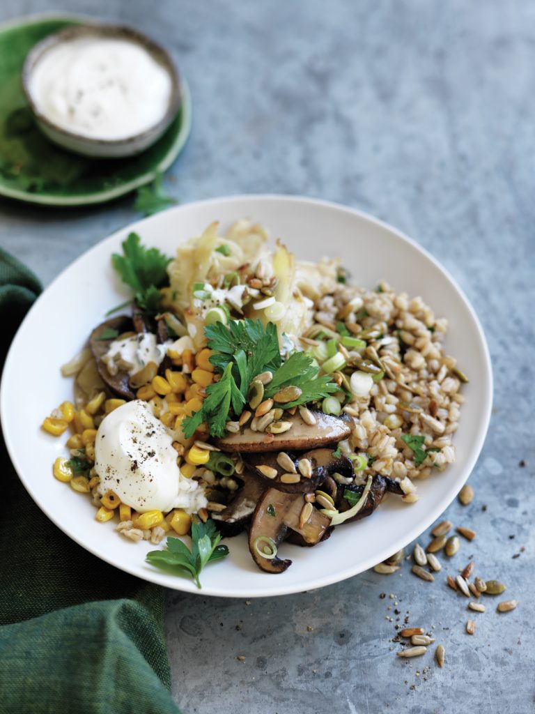 Warm fennel, mushroom and barley salad Warm fennel, mushroom and barley salad