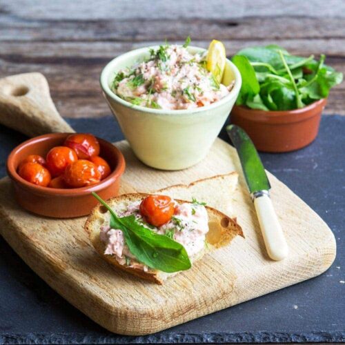 Warm salmon and dill pâté