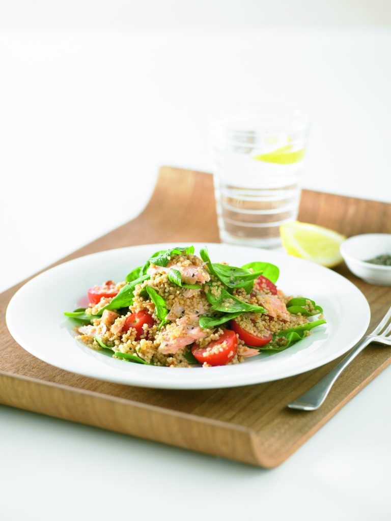 Warm salmon and couscous salad Warm salmon and couscous salad
