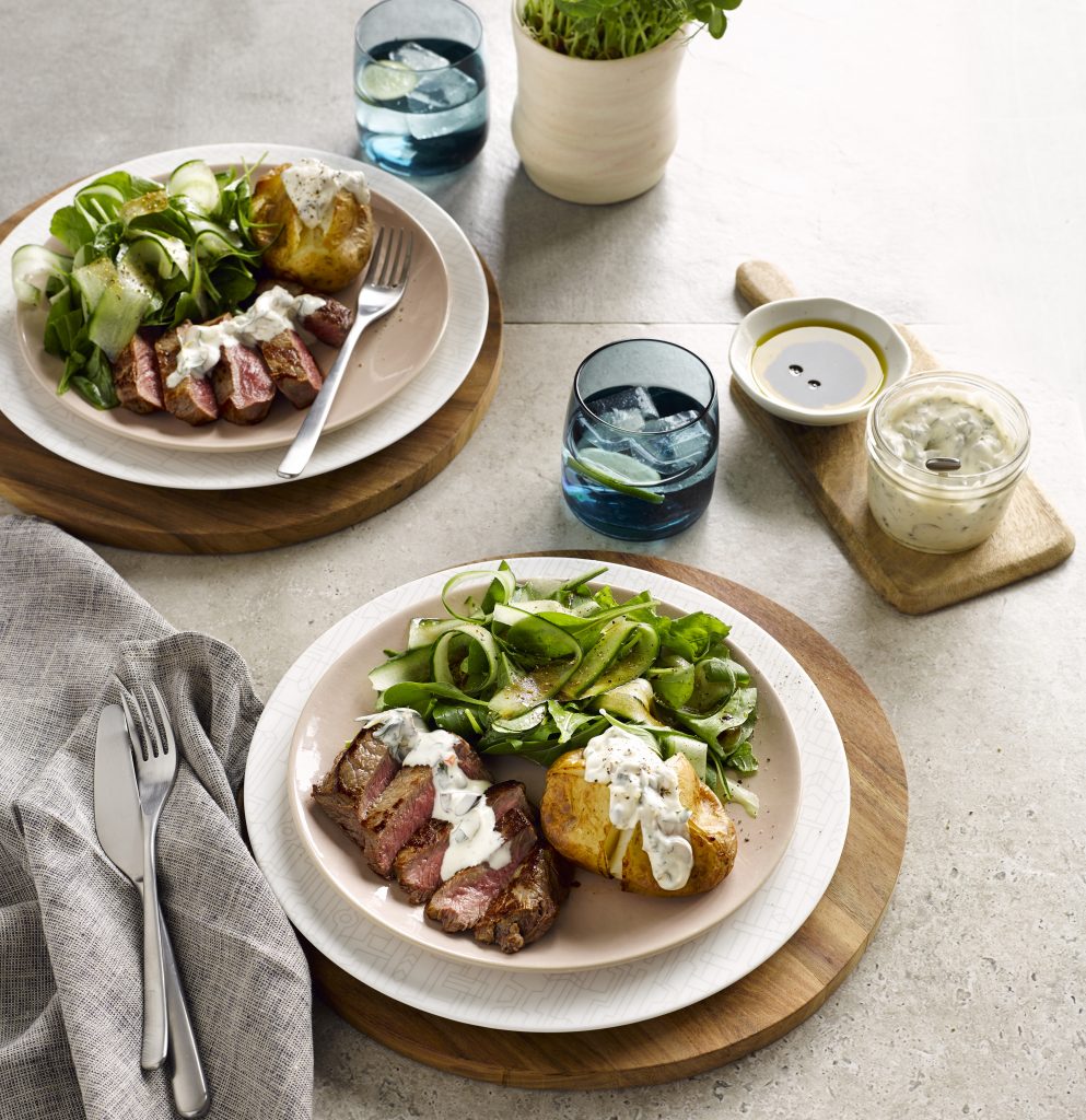 Steak with olive and caper mayo Steak with olive and caper mayo