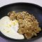 Apple and fig crumble with nutty muesli topping