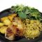 Glazed chicken with apricot and kaffir lime stuffing