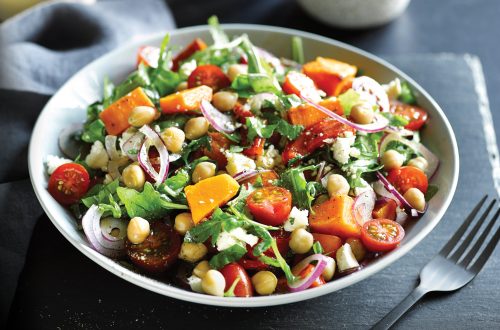 Herbed chickpea and roast vege salad