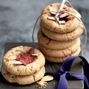 Strawberry and almond biscuits