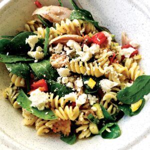 Chicken and feta pasta salad