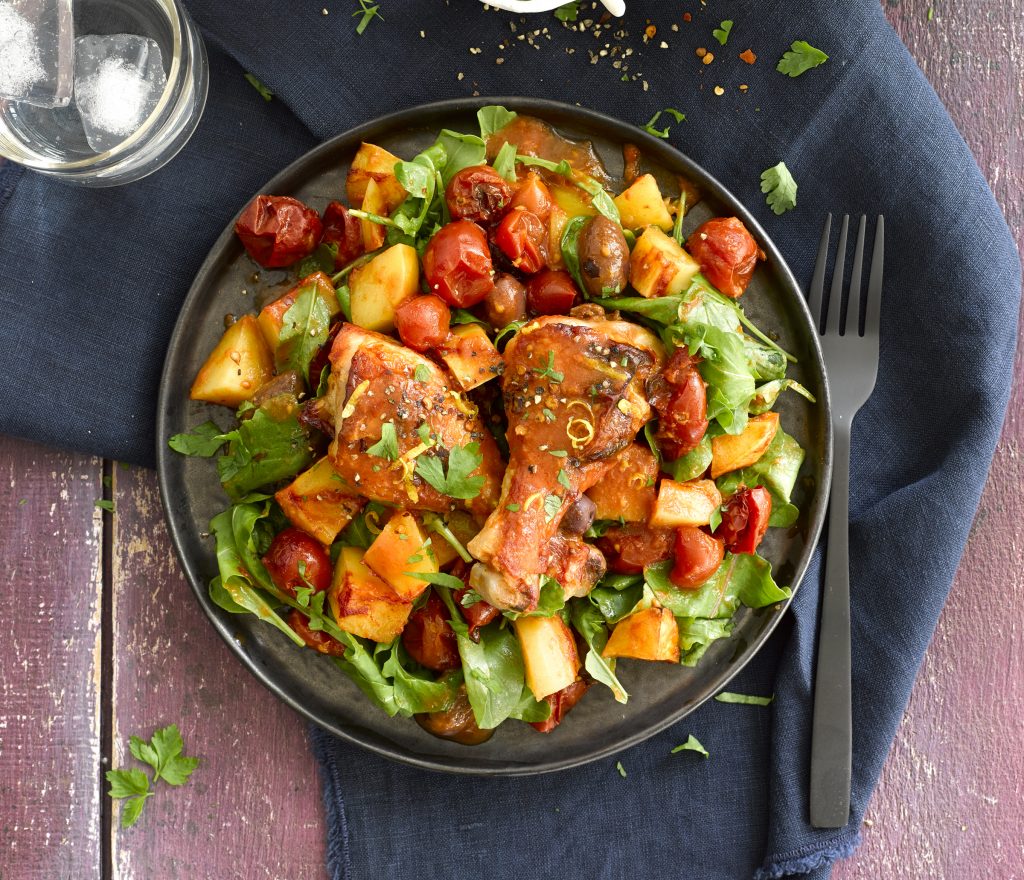 Chicken, tomato and olive bake Chicken, tomato and olive bake
