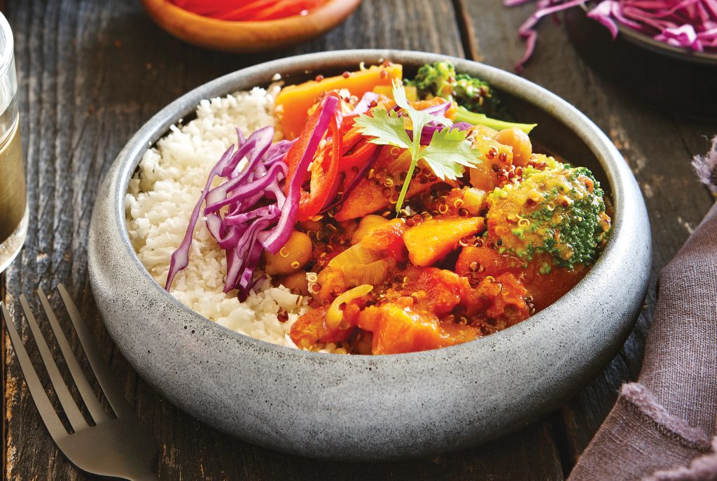 Coconut quinoa curry with cauliflower rice Coconut quinoa curry with cauliflower rice