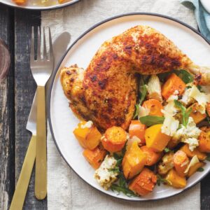 Paprika chicken with carrots and ricotta