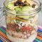 Chopped salad kit with chicken and salsa