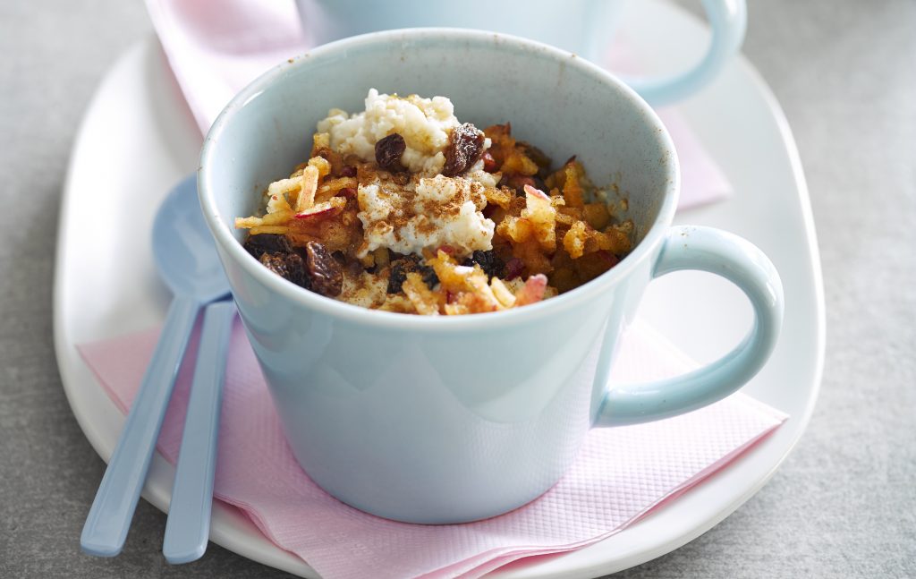 Apple oatmeal in a mug Apple oatmeal in a mug