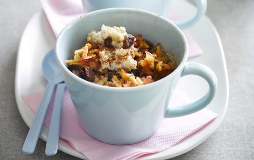Apple oatmeal in a mug