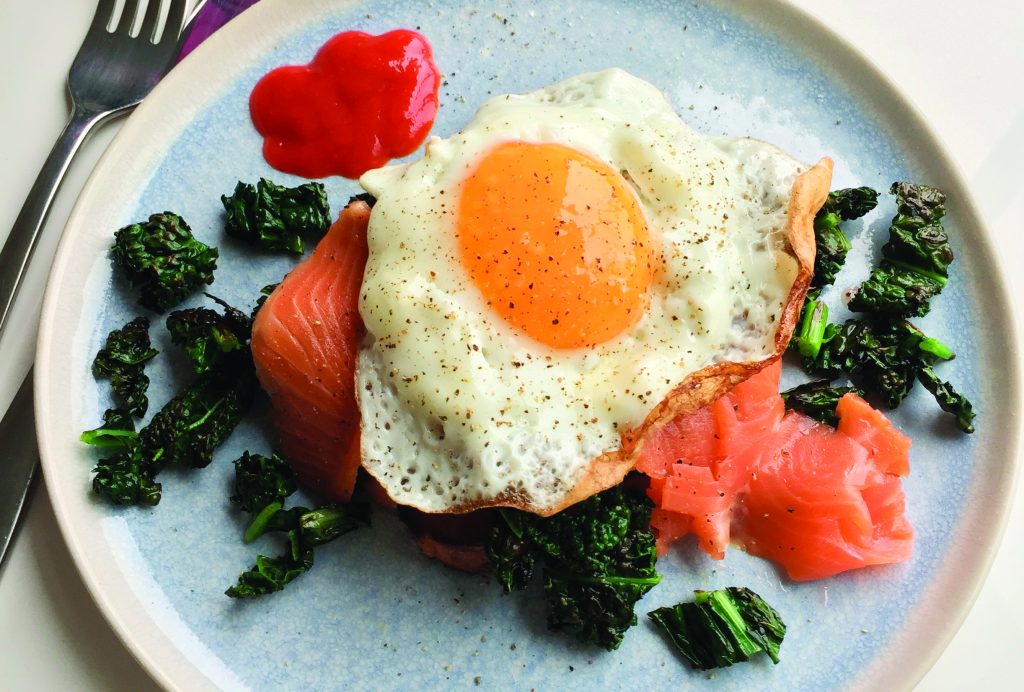 Easy salmon and kale toast Easy salmon and kale toast
