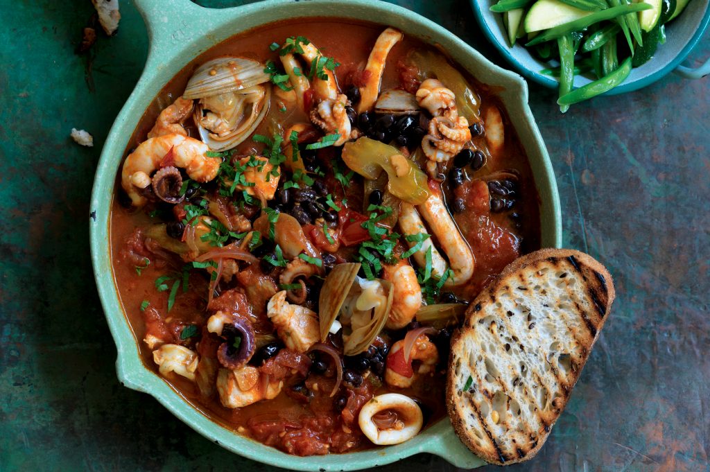 Seafood and black bean stew Seafood and black bean stew