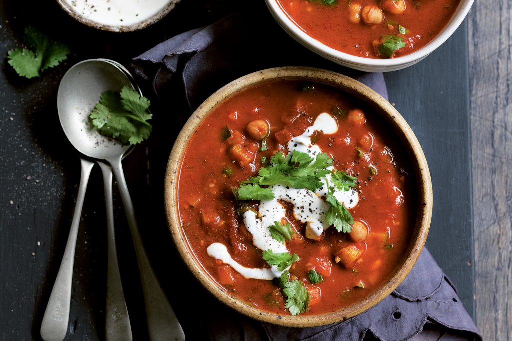 Indian curried vegetable and chickpea soup Indian curried vegetable and chickpea soup