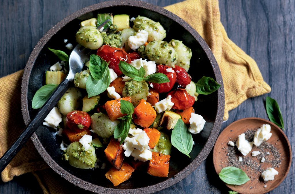 Roasted pumpkin, feta and pesto gnocchi Roasted pumpkin, feta and pesto gnocchi