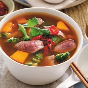 Spicy lamb and pumpkin soup