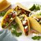 Tacos with beans, chicken and corn