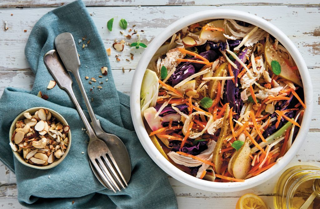 Chicken, fennel and grilled red cabbage slaw Chicken, fennel and grilled red cabbage slaw