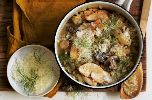 Chicken, mushroom and fennel risotto