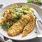 Cobb potato salad with crispy fish