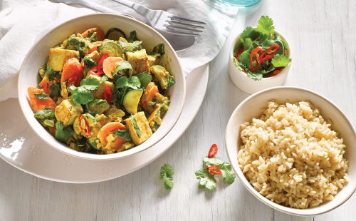 Creamy peanut vegie curry