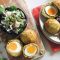 Falafel Scotch eggs with sesame slaw