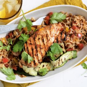 Piri piri chicken with Spanish-style rice