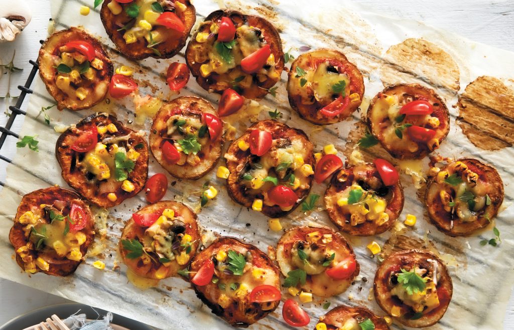 Potato and sweet potato mini pizzas Potato and sweet potato mini pizzas