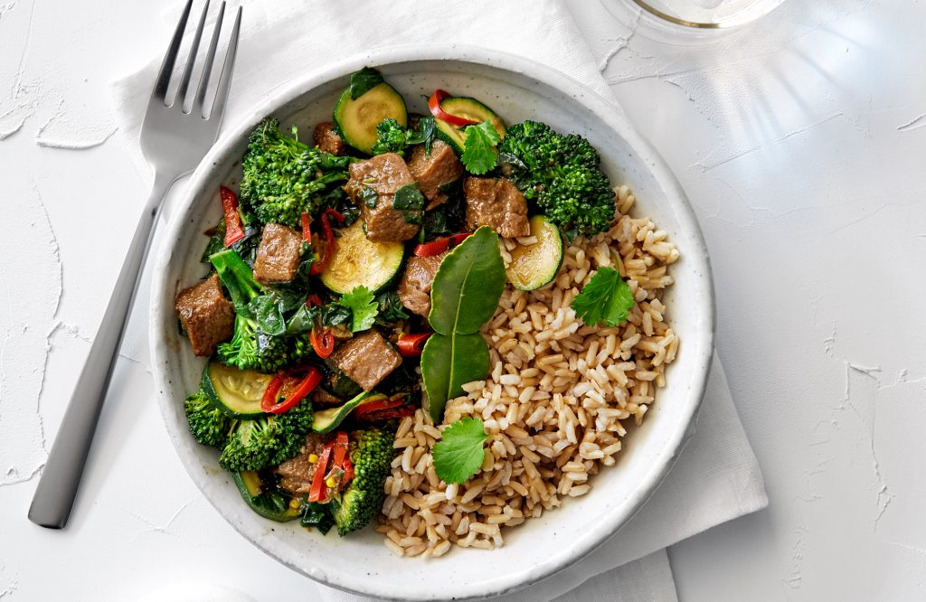 Aromatic vege curry with Beef Free Chunks